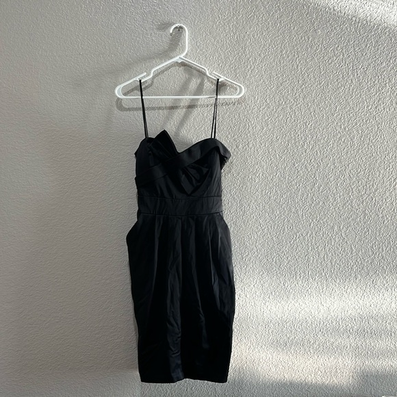 Black Dress Intrigue Women’s Size 12 Spaghetti Strap Pretty Bow - Picture 1 of 13